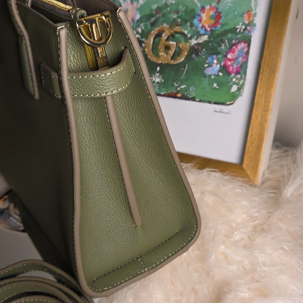 Quince NWTs Italian Leather Small Triple Compartment Satchel - Picture 6 of 12